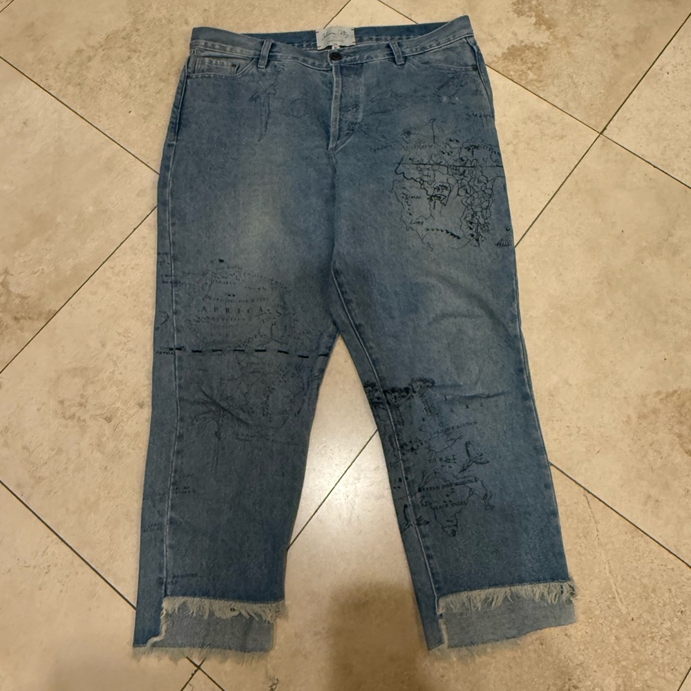 Johanna Ortiz denim printed jeans size 10